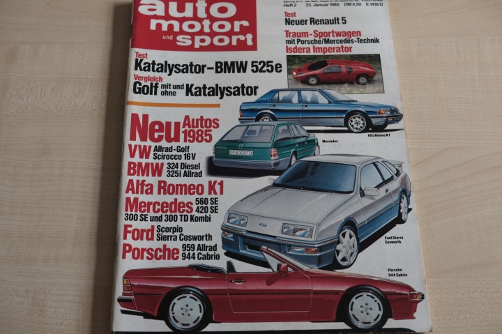 Deckblatt Auto Motor und Sport (02/1985)